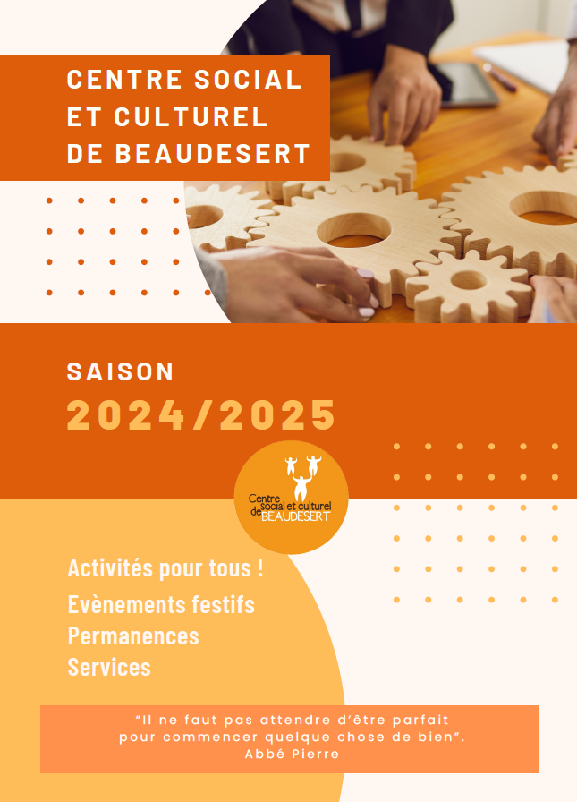 premiere page de la brochure du centre social et culturel Beaudésert saison 2024 - 2025